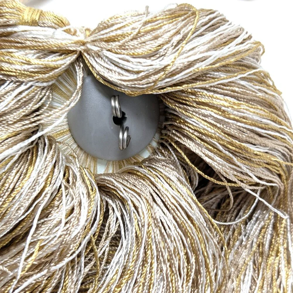 Curtain tie back Ivory Gold Silk Tassel Fringe 23